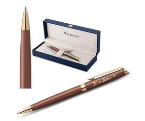 Waterman Hémisphère Bolígrafo con grabado | Regalo para hombre y mujer | inspirado en la moda parisina | personalizado | grabado | tinta azul (COPPER RED G.T.)