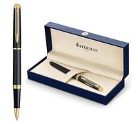 Waterman Hémisphère - Bolígrafo de punta redonda con grabado, pluma de lujo personalizada, regalo elegante para hombres y mujeres, tinta azul (negro mate C.C.)