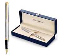 Waterman Hémisphère - Bolígrafo de punta redonda con grabado, pluma de lujo personalizada, regalo elegante para hombres y mujeres, tinta azul (acero inoxidable G.C.)