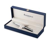 Bolígrafo Waterman Hémisphère | lacado negro y blanco con adornos de paladio | punta media | estuche de regalo