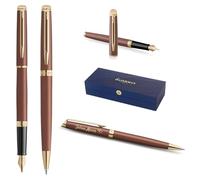 Waterman Hémisphère Juego de pluma estilográfica y bolígrafo con grabado - Juego de escritura de lujo personalizable como regalo para cumpleaños, aniversario y Navidad (COPPER RED G.T.)