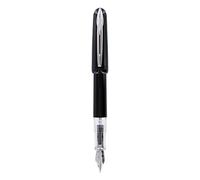 Waterman Kultur - Pluma estilográfica, color negro con borde cromado, punta fina con tinta azul