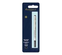 Waterman recambio para bolígrafos roller, punta fina con tinta negra, paquete de 1