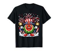 Watermelon American Flag USA 4th of July Fireworks Patriotic Camiseta