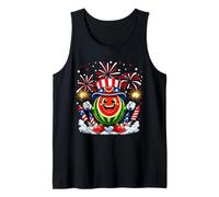 Watermelon American Flag USA 4th of July Fireworks Patriotic Camiseta sin Mangas