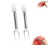 Watermelon Cutter Slicer Tool 2-in-1, Stainless Steel Watermelon Fork Slicer Cutter, Easy Fruit Cutting for Kitchen, Picnic, Family (A+B)