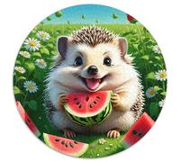 Watermelon Erizo Puzzle Redondo De 1000 Piezas para Adultos animaleses Presión Reducida Creative Intelectual Divertido Juego Familiar 1000pcs (67.5x67.5cm)