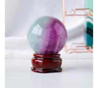 Watermelon Fluorite Crystal Ball Purple Green Fluorite Polished Sphere Lnterior Home Decoration Ornaments (Size : 7-7.5cm)