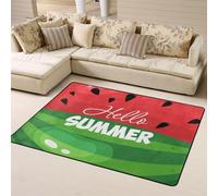 Watermelon Hello Summer - Alfombras para decoración de sala de estar, alfombras suaves y lavables para dormitorio, alfombra de interior antideslizante para dormitorio, sala de estar, 63 x 48 pulgadas