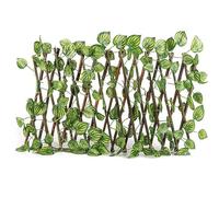 Watermelon Leaves Expandable Retractable Plastic Simulation Trellis Hedge Fence Screening Roll Expanding Fence valla jardin(1 UK,40cm)