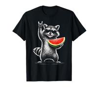 Watermelon Raccoon Rock On Summer Vibe Men Women Kids Camiseta