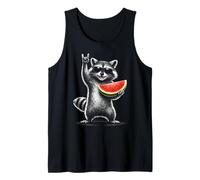 Watermelon Raccoon Rock On Summer Vibe Men Women Kids Camiseta sin Mangas