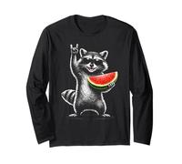 Watermelon Raccoon Rock On Summer Vibe Men Women Kids Manga Larga