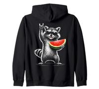Watermelon Raccoon Rock On Summer Vibe Men Women Kids Sudadera con Capucha