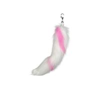 (Watermelon Red) 40cm Long Animal Tail Keychain Faux Furs Pendant for Car Keys and Bags Stylish Accessory for Handbags and Backpacks Watermelon Red