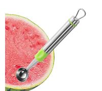 Watermelon Scooper - Stainless Steel Fruit Baller Cutter for Kitchen Prep | Long Handle Multifunction with Carving Spoon, Dessert Serving Tool for Papaya Pitaya Ice Cream Picnic