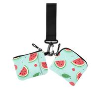 Watermelon Summer Fresh Lovely - Monederos para mujer, tarjetero, minimalista, organizador de dinero con correa de muñeca para mujer, 2 paquetes