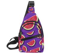 Watermelon with The Sun Sling Bag para mujeres y hombres, bolsa cruzada de hombro, mochila riñonera, bolsa de viaje, Multicolor 08, 11.8x7x1.5in/30x18x4cm