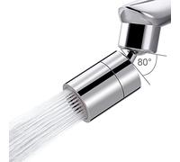Waternymph - Aireador de grifo de fregadero de cocina de latón macizo, aireador de grifo giratorio de ángulo grande, doble función, 2 pulverizadores, accesorio giratorio de 360 grados, cromo