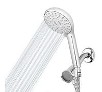 Waterpik Alcachofa de ducha magnética de mano de doble base ajustable con manguera de metal de 5 pies y masaje de ducha PowerPulse, cromado QMP-863ME