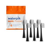 Waterpik Cabezales de cepillo de repuesto de tamaño compacto con fundas para cepillo de dientes Sonic-Fusion SFRB-2EB, 6 unidades, color negro