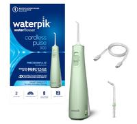 Waterpik Cordless Pulse, Irrigador Dental Eléctrico Portátil, Verde Menta | Portátil y recargable, Eliminación de placa, Para viajar y baños pequeños