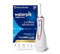 Waterpik Irrigador dental inalámbrico Advanced 2.0 para dientes, encías, aparatos ortopédicos, cuidado dental con bolsa de viaje y 4 puntas, aceptado por ADA, recargable, portátil e impermeable, oro