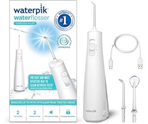 Waterpik Pulse Water Flosser Cordless, Water Flosser and Plaque Remover for Teeth, 2 x Water Floss Pressure Settings, 45 Seconds of Flossing, 2 x Tips Included
