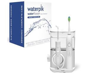 Waterpik Sensonic Complete Care - Juego de hilo dental y cepillo de dientes eléctrico recargable, CC-04, color blanco