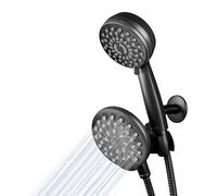 Waterpik Sistema de ducha dual 2 en 1 con cabezal de ducha de lluvia y cabezal de ducha de mano de 7 modos, negro mate XPB-135E-765ME