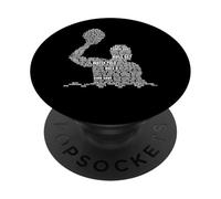 Waterpolo Player Word Cloud Water Polo Jugadores Entrenador PopSockets PopGrip Adhesivo