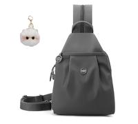 Waterproof 2-Way Commuter Bag, Convertible Backpack Tote Crossbody for Women, Large Capacity Anti-Theft Travel Bag (Grey)