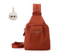 Waterproof 2-Way Commuter Bag, Convertible Backpack Tote Crossbody for Women, Large Capacity Anti-Theft Travel Bag (Orange)