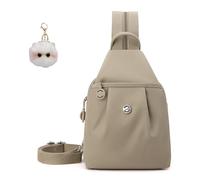 Waterproof 2-Way Commuter Bag, Convertible Backpack Tote Crossbody for Women, Large Capacity Anti-Theft Travel Bag (Khaki)