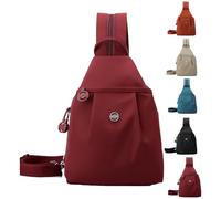 Waterproof 2-Way Commuter Bag, Small Backpack for Women, Convertible Anti-Theft Tote, Oxford Cloth Travel Daypack (Brick-red)