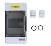 Waterproof 4 Way Junction Box, Distribution Protection Box, IP66 Rated ABS+PC Enclosure with Transparent Cover for DIN Rail Mount, Indoor Outdoor Electrical Use