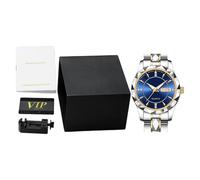 Waterproof Analog Watch, Classic Glow Men’s Watch with Date, Stainless Steel Wrist Clock, Easy to Read Design for Business and Travel, Sturdy Construction, 10.23inches