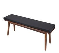 Waterproof Bench Cushions 48x12x2 in Fade Resistant Thick Pad Non-Slip Outdoor Cushion with Ties and Removable Cover for Porch Swing Sofa Garden(1 Black,45x14x2in)
