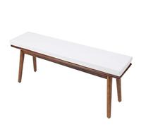 Waterproof Bench Cushions 48x12x2 in Fade Resistant Thick Pad Non-Slip Outdoor Cushion with Ties and Removable Cover for Porch Swing Sofa Garden(18 White,60x18x2in)
