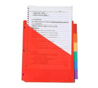 Waterpřoof Binder Dividers 6-Page - Color-Coded Index | 3-Hole Label Insert Folder For Office | Category Organizer, Reusable