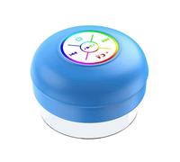 Waterproof Bluetooth Speaker LED Colorful Luminous Small Speaker Large Suction Cup for Bathroom & Outdoor Use Blue