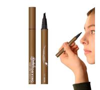 Waterproof Brow Pencil, Natural Looking Brows, Adorable Compact Long-Lasting Eyebrow Pens, Liquid Brow Pen Makeup Tool for Defined and Eyebrows Shaping, Brown, Black