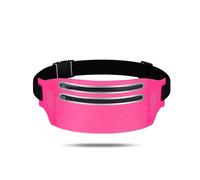 Waterproof Close-fitting Ultra-thin Waist Bag Outdoor Double Zipper Sports Running Mobile Phone Waist Bag (rose Red) 1 Piece