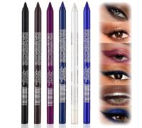Waterproof Colored Eyeliner Pencil Set, 6/14 Pack Gel Eye Liners with Metallic & Shimmer Finish, Smudge-Proof Long-Lasting Makeup for Daily & Party Looks (A)