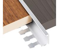 Waterproof Cuttable Thresholds Reducer Wood to Tile,Flooring Transition Strip for Front Door Doorway, 35/39/47/55/59 Inch Long Edge Trim(Silver,130cm/51.2in)