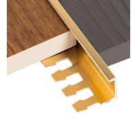 Waterproof Cuttable Thresholds Reducer Wood to Tile,Flooring Transition Strip for Front Door Doorway, 35/39/47/55/59 Inch Long Edge Trim(Gold,150cm/59.1in)