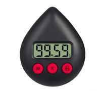 Waterproof Digital Shower Timer 8cm Memory Function(Is black) | IPX4 waterproof design, memory saves last setting, loud alarm, 8cm compact size, kitchen bath safe
