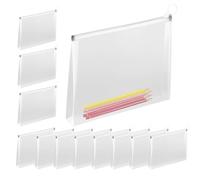Waterproof Document Bag Set, 12-Piece A4 & A5 Document Seal Pouches, Water-Resistant Storage for School, Offices, and Handouts, 12.8x9.6 x1.2/9.4x7.3x1.2 Inches