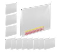 Waterproof Document Bag Set, 12-Piece A4 & A5 Document Seal Pouches, Water-Resistant Storage for School, Offices, and Handouts, 12.8x9.6 x1.2/9.4x7.3x1.2 Inches