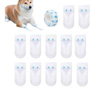 Waterproof Dog Booties, Non Woven Paws Protectors, Adhesive Wrap with Secure Fit, Soft Shielding for Outdoor Walking, Dog Socks and Paw Use, 12X Set for Small Medium Breeds
